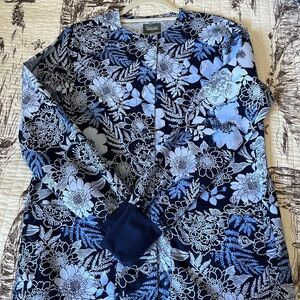 Floral Navy and Light Blue Jacket